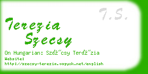 terezia szecsy business card